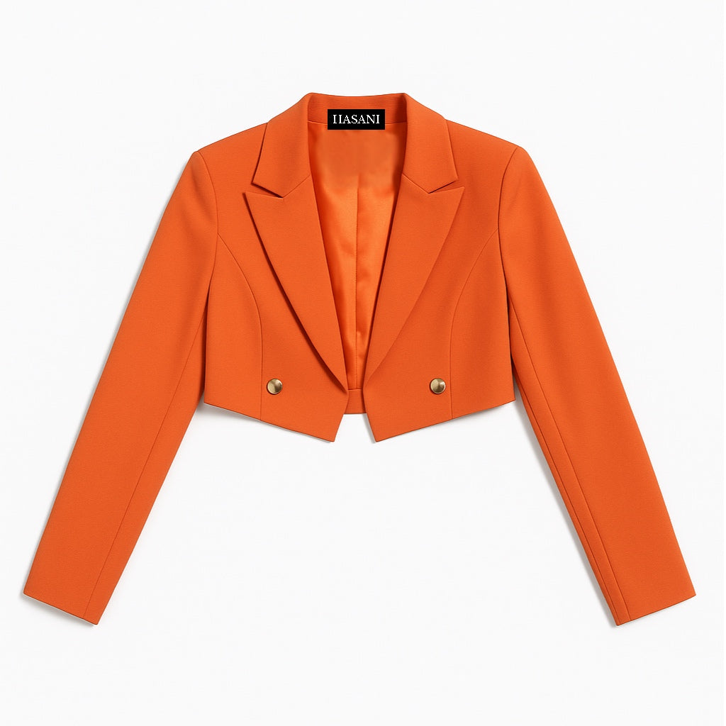 Tangerine Cropped Blazer