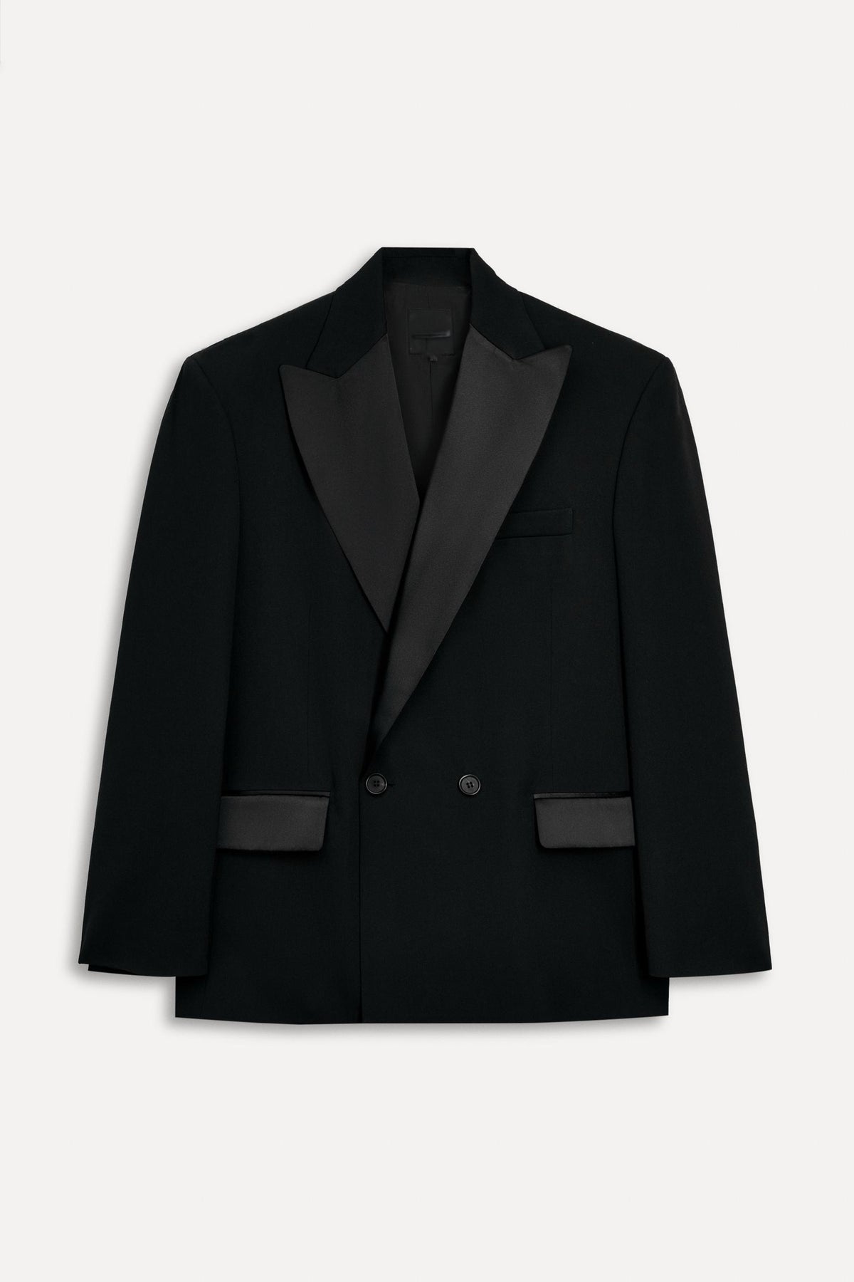 Black Double Breast Tuxedo Blazer