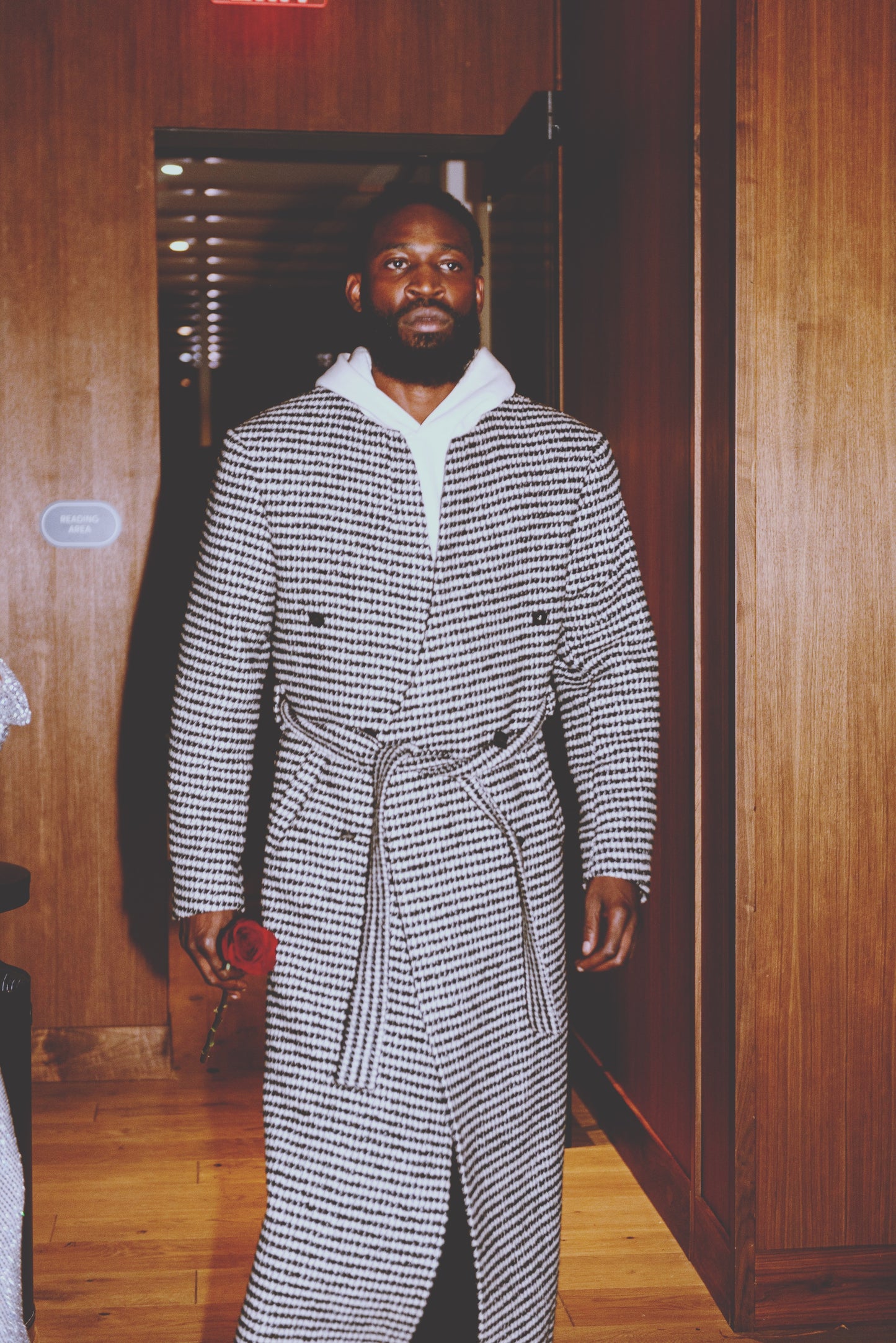 Minimalist Houndstooth Overcoat