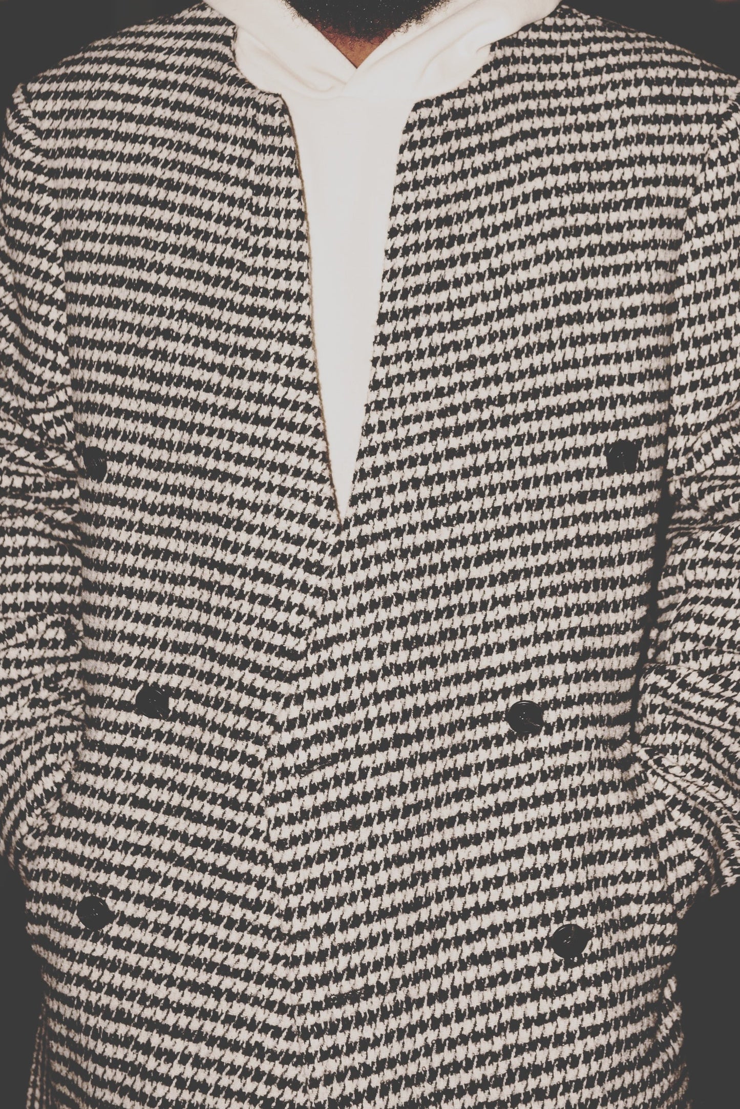 Minimalist Houndstooth Overcoat