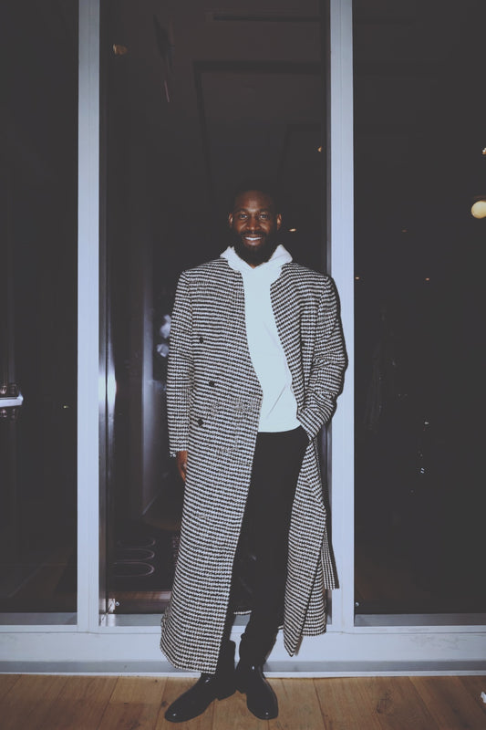 Minimalist Houndstooth Overcoat